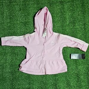 Adidas Kids Light Pink Zip-Up Hoodie